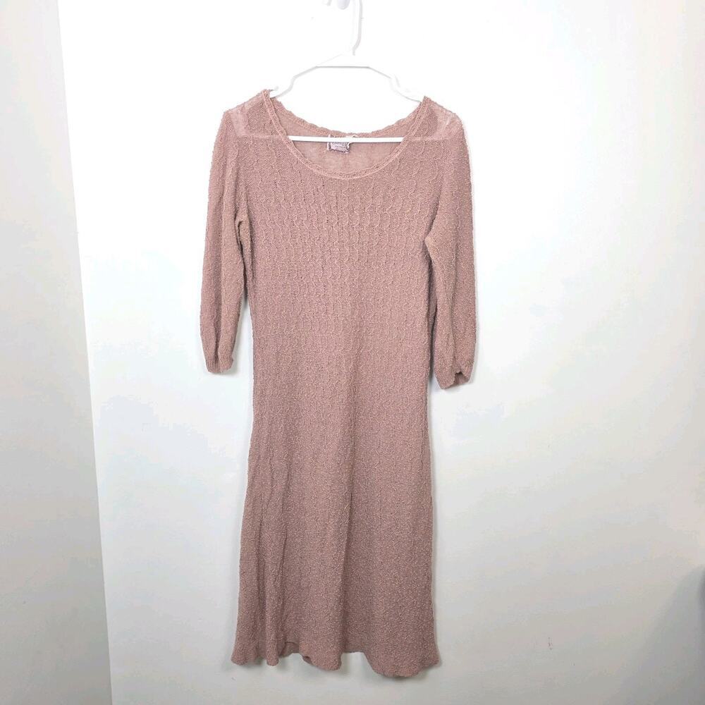 Vintage Blengyle Light Pink 3/4 Sleeve Fairy Dainty Sweater Midi Dress Size M